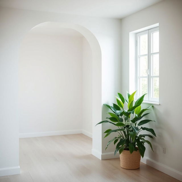 A soothing house interior background showcasing simple white walls that create a clean and bright atmosphere