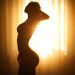 A beautifully lit artistic photograph of a silhouette of a feminine figure with an emphasis on organic curves and elegant forms