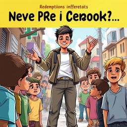 A vibrant book cover illustration depicting a confident and successful young boy, around 12 years old, standing in an empowering pose