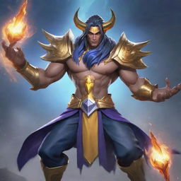 A fusion of the characters Tharz and Dyroth from the game Mobile Legends. This hybrid character blends the distinct visual elements of both characters in a cohesive and striking design.