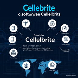 A detailed infographic illustrating the concept of Cellebrite within the context of forensic investigation