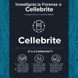 A detailed infographic illustrating the concept of Cellebrite within the context of forensic investigation