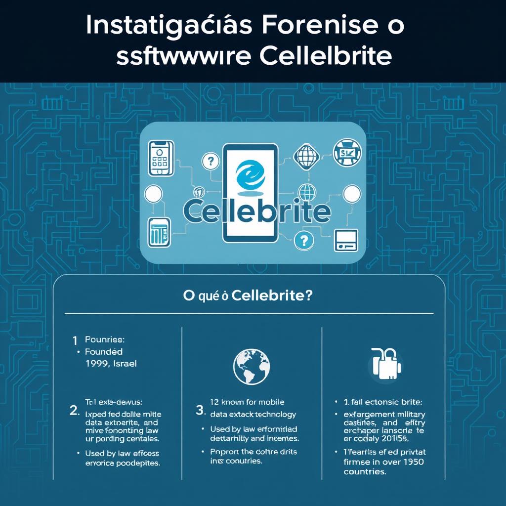 A detailed infographic illustrating the concept of Cellebrite within the context of forensic investigation