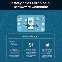 A detailed infographic illustrating the concept of Cellebrite within the context of forensic investigation