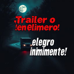 A full-screen captivating thumbnail for a YouTube video titled 'Trailero en Peligro | Historias de TERROR que NO Creerás'