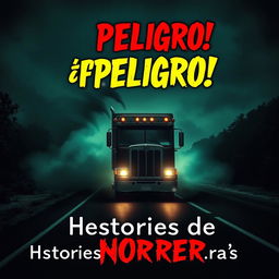 An eye-catching YouTube thumbnail for the video titled 'Trailero en Peligro | Historias de TERROR que NO Creerás'