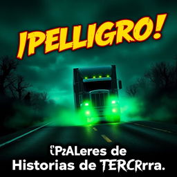 An eye-catching YouTube thumbnail for the video titled 'Trailero en Peligro | Historias de TERROR que NO Creerás'