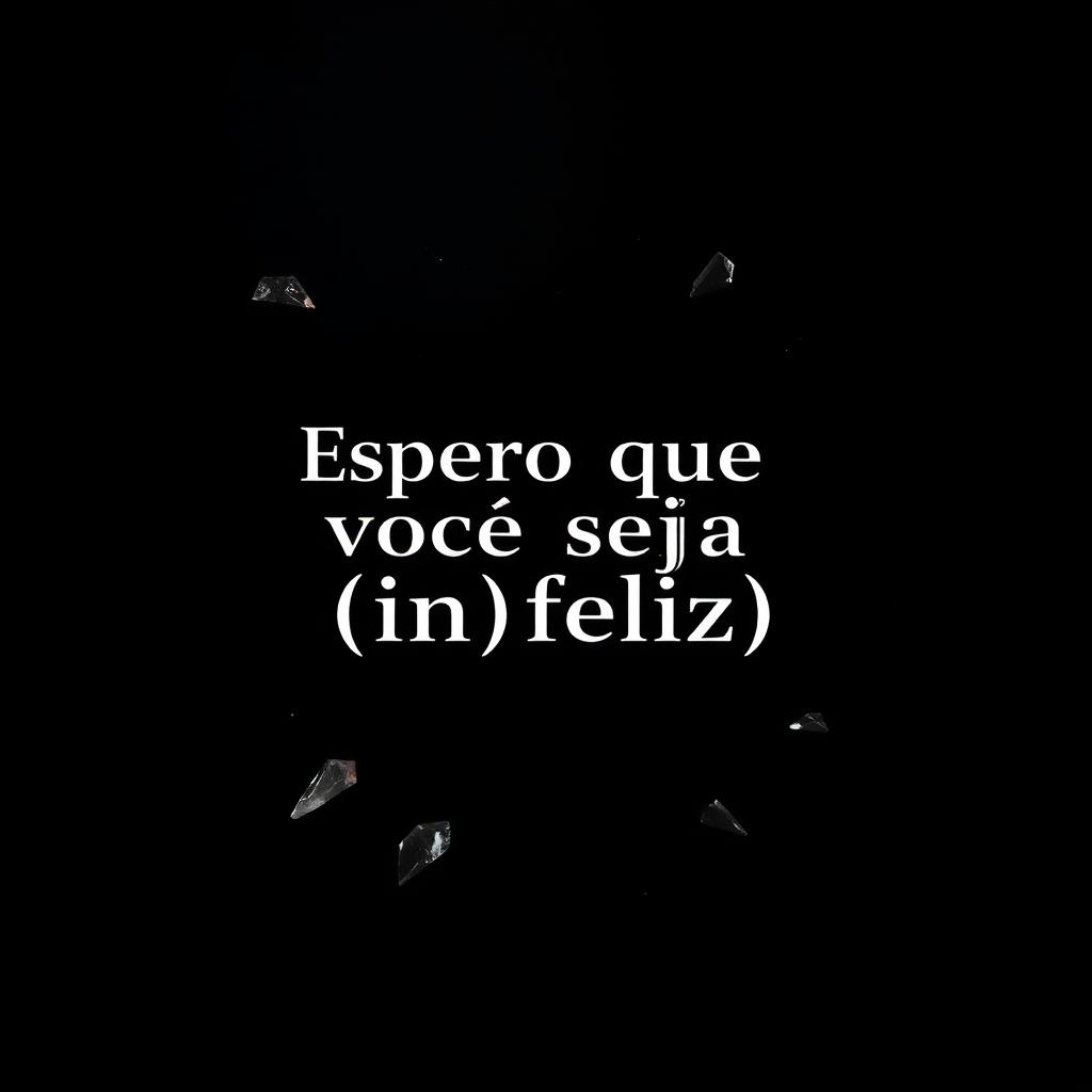 A dark cover design featuring the title 'Espero que você seja (in)feliz' prominently displayed in the center