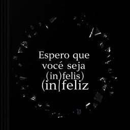 A dark cover design featuring the title 'Espero que você seja (in)feliz' prominently displayed in the center