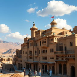 A stunning representation of traditional Yemeni architecture, showcasing intricate designs and unique features