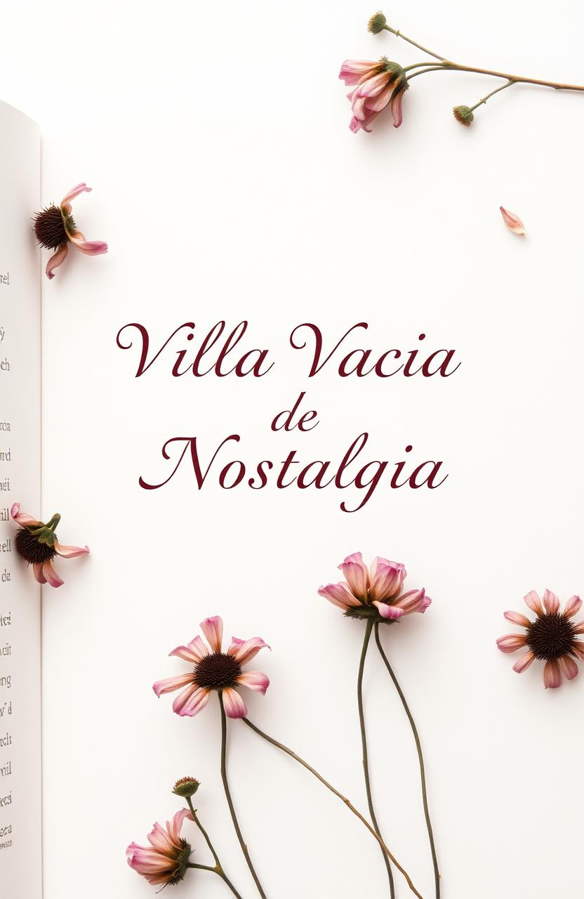 A simple yet elegant book cover for a poetry collection titled "Villa Vacía de Nostalgia"