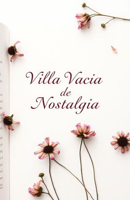 A simple yet elegant book cover for a poetry collection titled "Villa Vacía de Nostalgia"