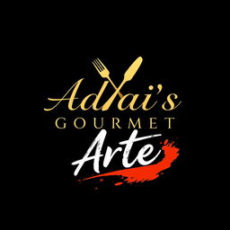 An elegant logo design featuring the words 'Adai's Gourmet' in a sophisticated, flowing font, symbolizing modernity