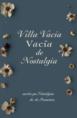 A simple book cover for a poetry collection titled 'Villa Vacía de Nostalgia'