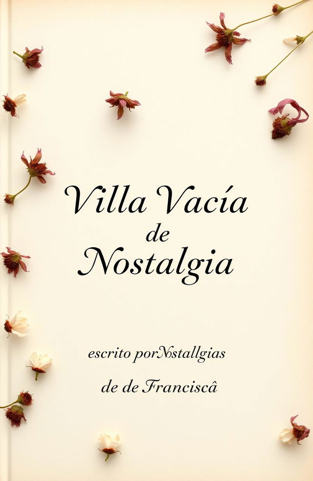 A simple book cover for a poetry collection titled 'Villa Vacía de Nostalgia'