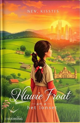 A captivating book cover design illustrating the transformative journey of a young village girl as she ventures into the city in search of her fortune