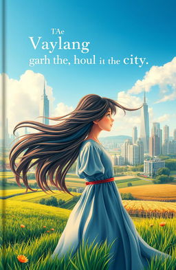 A stunning book cover illustrating the metamorphosis of a young village girl trying her luck in the city