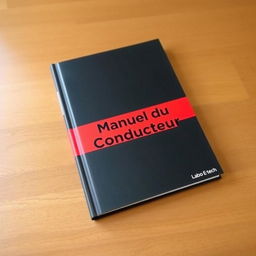 A sleek black book cover featuring a diagonal red stripe across the front, prominently displaying the title 'Manuel du Conducteur' in a bold font within the red stripe