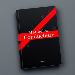 A striking black book cover featuring a bold diagonal red stripe across the front