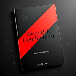 A striking black book cover featuring a bold diagonal red stripe across the front