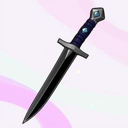 A charming cartoon-style illustration of the Whispering Step dagger, showcasing an elegant and slender design