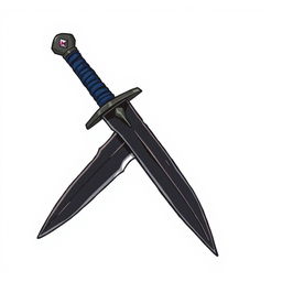 A charming cartoon-style illustration of the Whispering Step dagger, showcasing an elegant and slender design