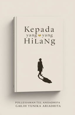 A novel cover design for a book titled 'Kepada yang Hilang', featuring a classic and minimalist style