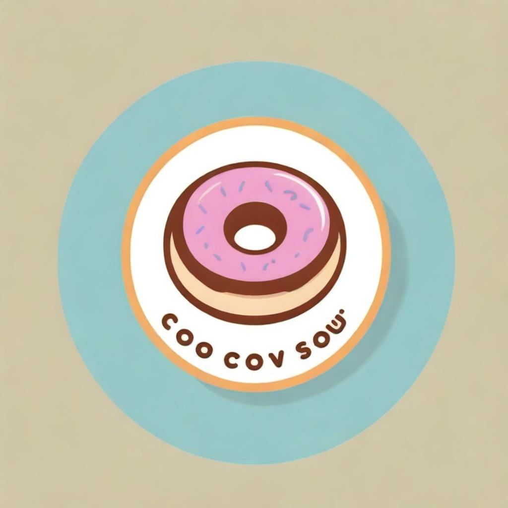 Create a playful and enticing logo for a mini donut shop, featuring freshly made donuts with vibrant colors and a whimsical font.