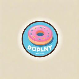 Create a playful and enticing logo for a mini donut shop, featuring freshly made donuts with vibrant colors and a whimsical font.