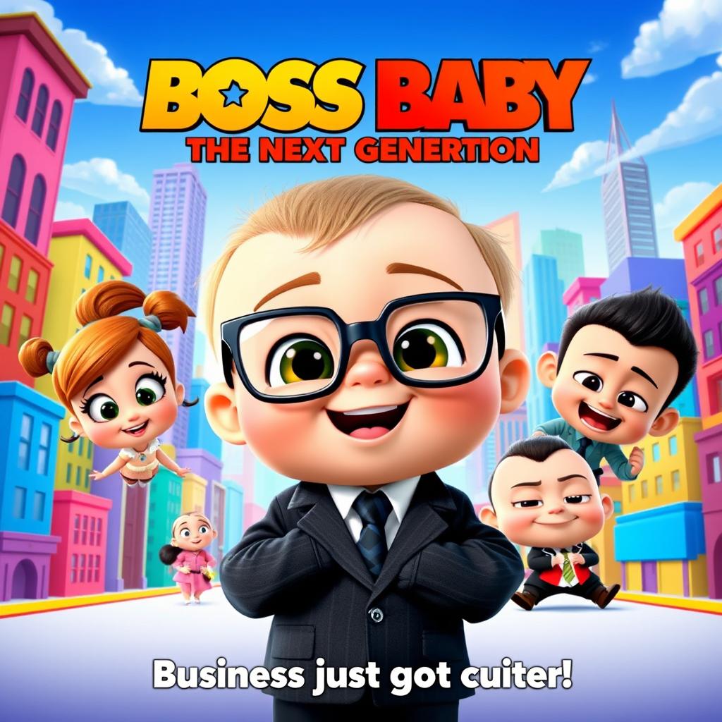 A vibrant and playful movie poster for 'Boss Baby: The Next Generation'