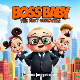 A vibrant and playful movie poster for 'Boss Baby: The Next Generation'