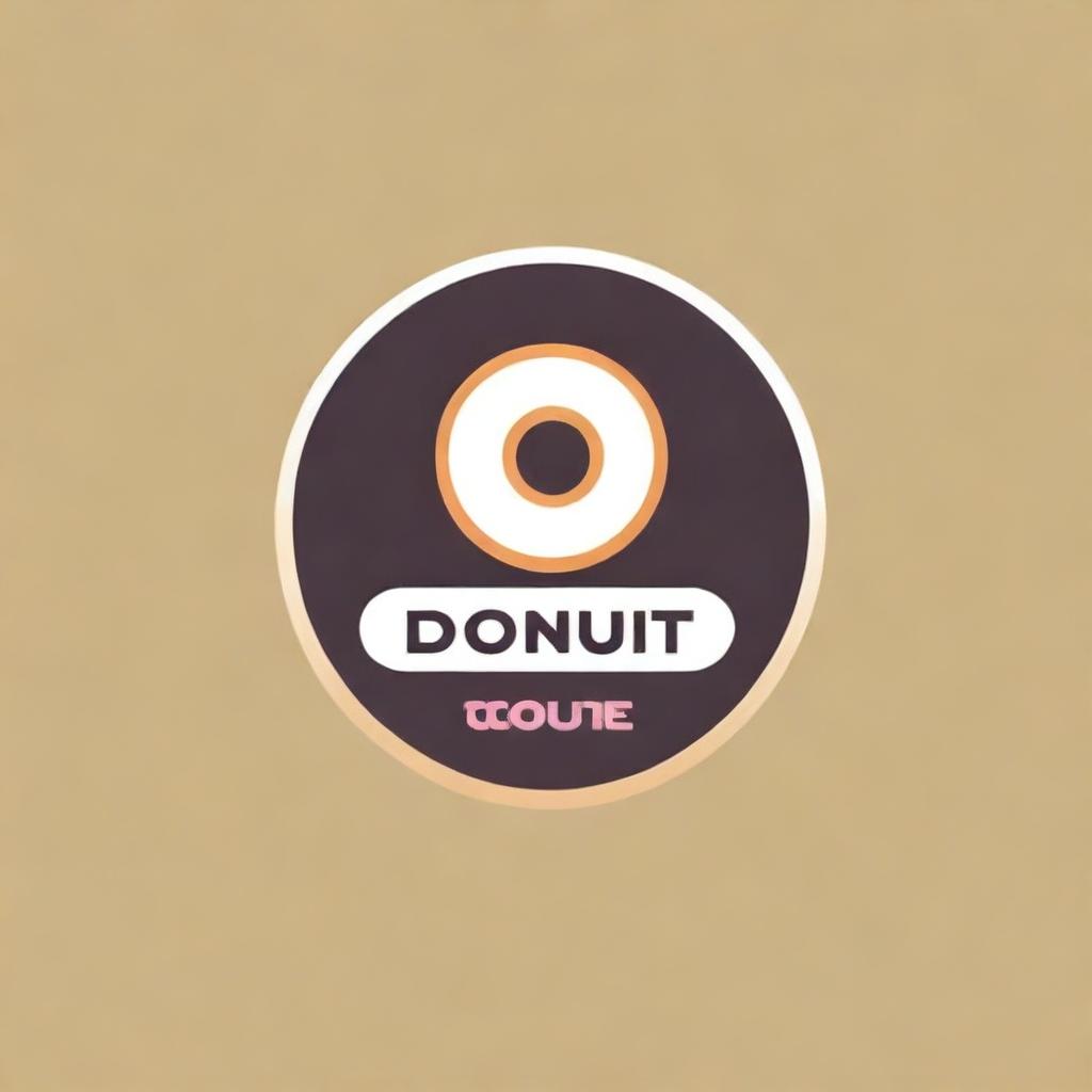 Design a visually appealing logo for a premium donut shop, showcasing delicious donuts with striking color contrasts, a sleek, modern font, and a sophisticated design layout.