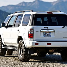 A pristine 2001 Nissan Pathfinder in white color, showcasing an OEM (original equipment manufacturer) appearance