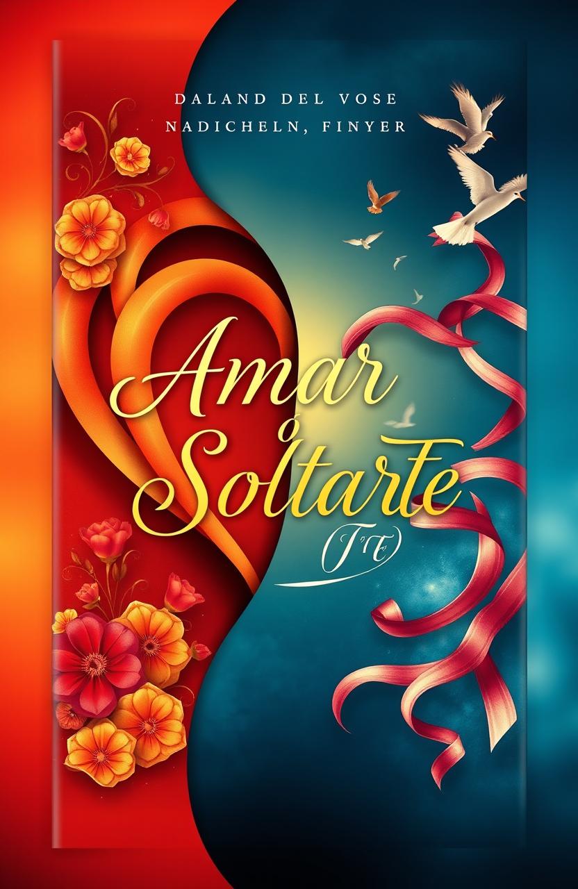 A beautifully designed book cover for a novel titled 'Amar o Soltar (Te)'