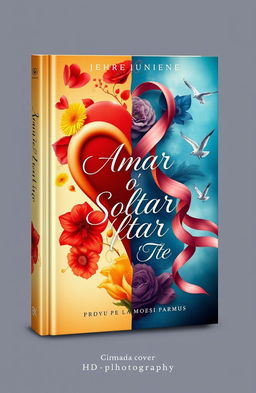 A beautifully designed book cover for a novel titled 'Amar o Soltar (Te)'