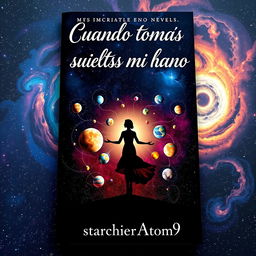 A visually striking book cover for a novel titled 'Cuando tomas y sueltas mi mano'