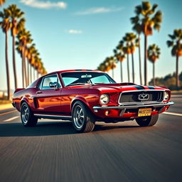 A custom-designed Mazda 2 reimagined as a classic 1969 Mustang, featuring the iconic muscular body lines and aggressive stance of the Mustang