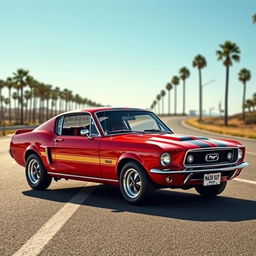 A custom-designed Mazda 2 reimagined as a classic 1969 Mustang, featuring the iconic muscular body lines and aggressive stance of the Mustang