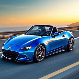 A custom-designed Mazda 2 transformed into a Mazda Miata, showcasing the sporty and sleek characteristics of the Miata