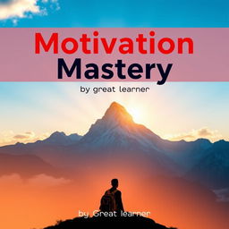 An inspirational book cover for 'Motivation Mastery' by Great Learner