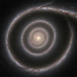 A representation of infinity, showcasing an endless cosmic spiral cascading with myriad stars against a dark depth of space.