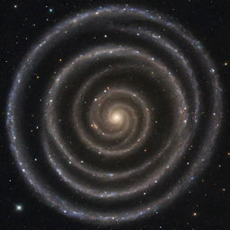 A representation of infinity, showcasing an endless cosmic spiral cascading with myriad stars against a dark depth of space.