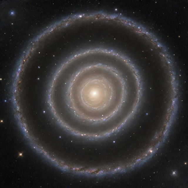 A representation of infinity, showcasing an endless cosmic spiral cascading with myriad stars against a dark depth of space.