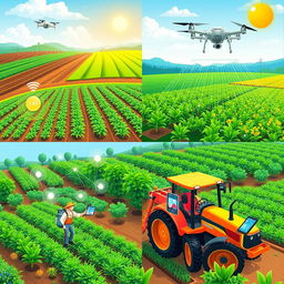 A series of animated gif images depicting the Internet of Things (IoT) in the agriculture sector