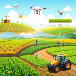 A series of animated gif images depicting the Internet of Things (IoT) in the agriculture sector