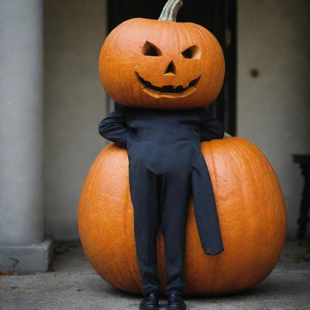 Change the headless man's held head to something other than a skull. Perhaps an antique, ornate pumpkin.