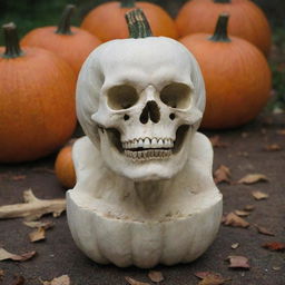 Change the headless man's held head to something other than a skull. Perhaps an antique, ornate pumpkin.