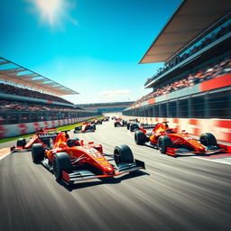 A high-speed Formula 1 racing scene capturing the excitement of a Grand Prix