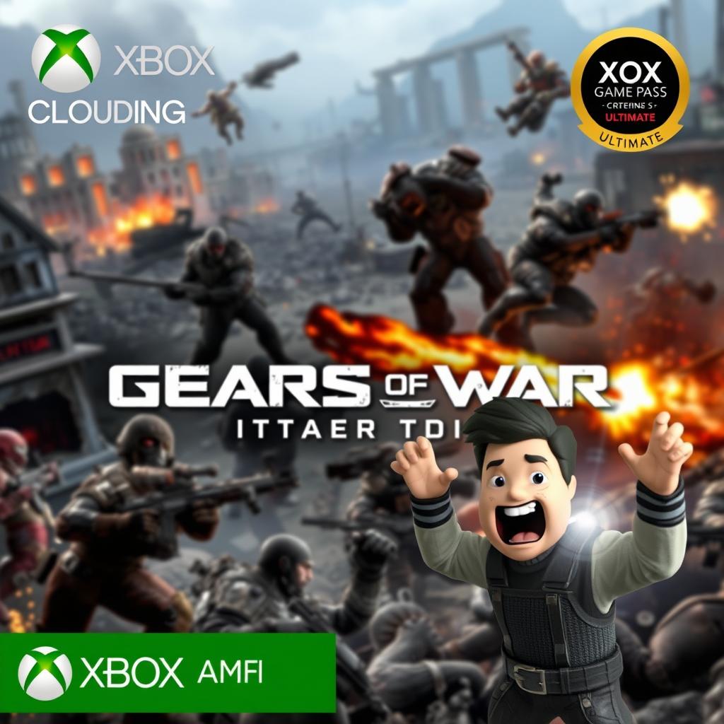 An action-packed scene featuring iconic characters from Gears of War Ultimate Edition, engaged in intense combat