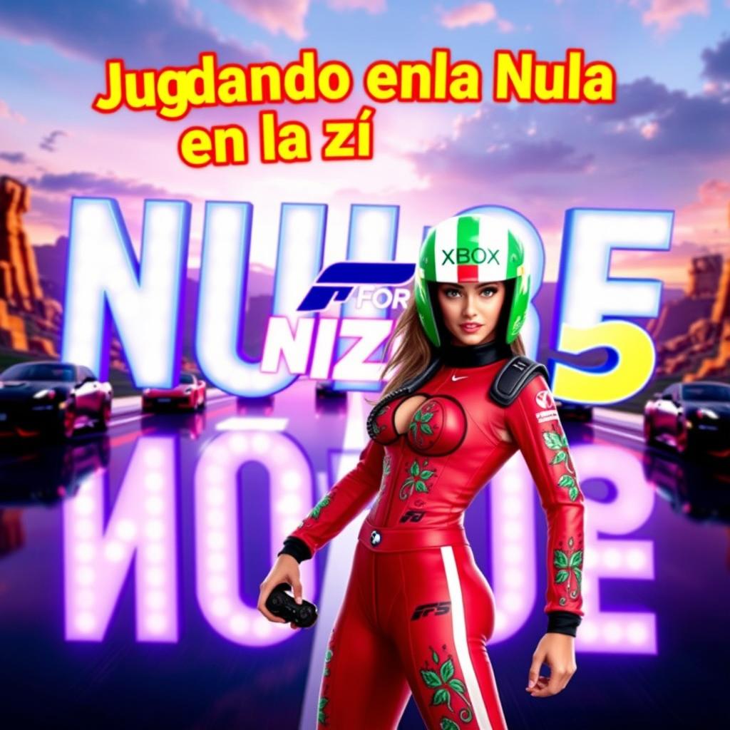 A vibrant and eye-catching thumbnail for the video titled 'Jugando en la Nube: Forza Horizon 5 | Gameplay | Xbox Cloud Gaming 🎮🔥👾| Game Pass Ultimate'